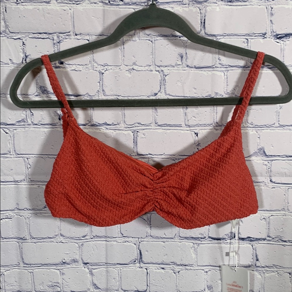 Andie Swim Womens Symi Bikini Top in Pink Hue Beach Vacation Cruise Pool L NWT
